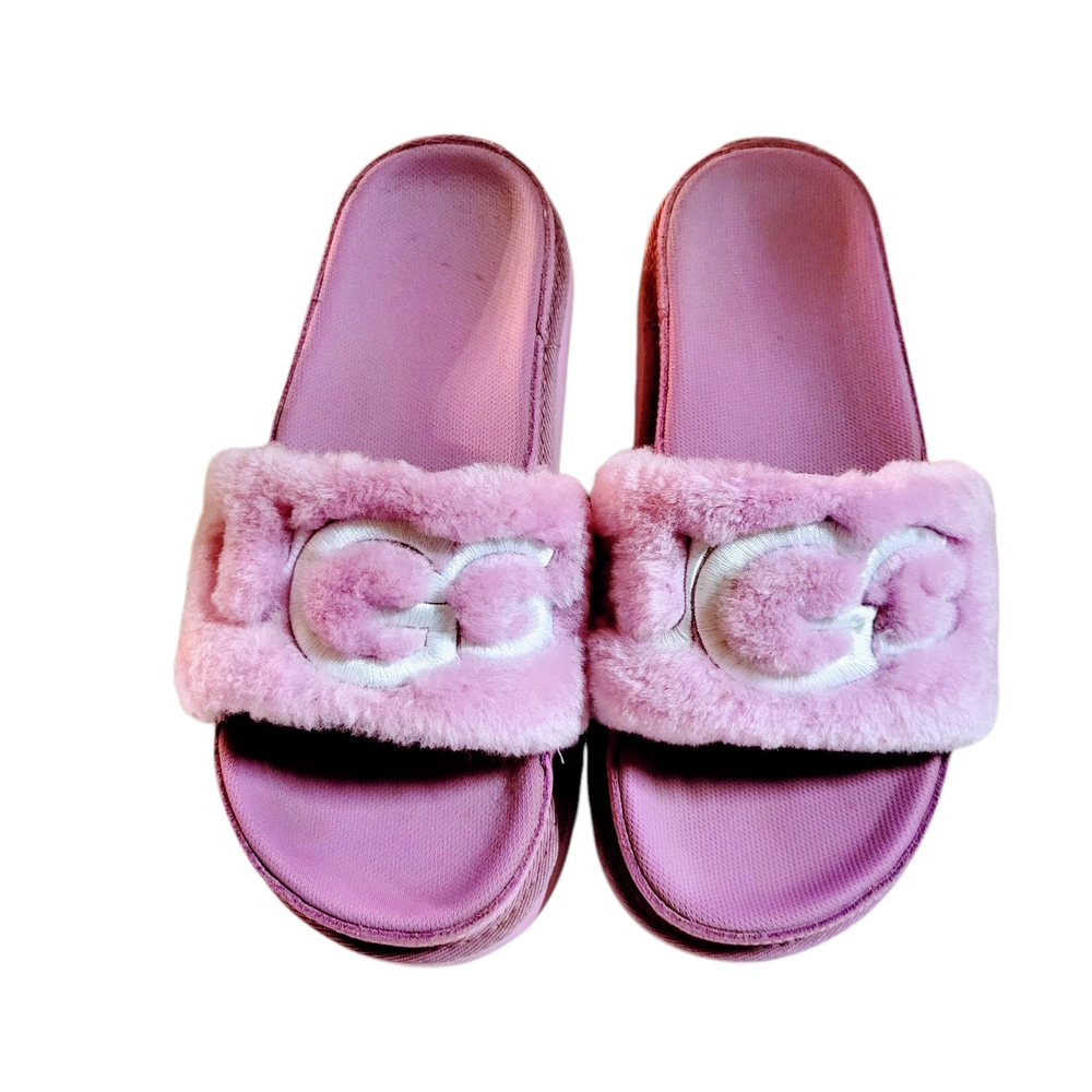 UGG Pink Fluffy Slippers